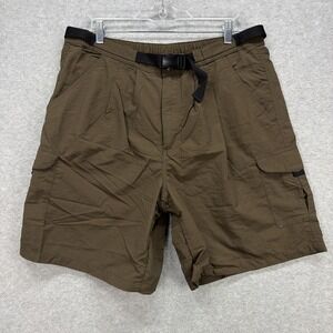 Guide Gear Shorts Mens Large Dark Green Belt Cargo Mesh Lined 100% Nylon Gander